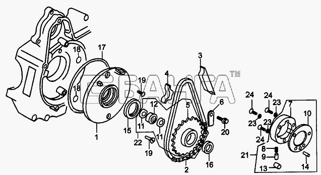 ЗиД Двигатель 1P39FMB-В Схема Обгонная муфта-12 banga.ua