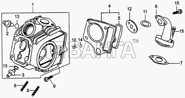 ЗиД Двигатель 1Р39FMB-С Схема Головка цилиндра-4 banga.ua