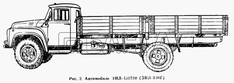 ЗИЛ ЗиЛ 431410 Каталог 1989 г. Схема Автомобиль ЗИЛ-431510(ЗИЛ-130Г)