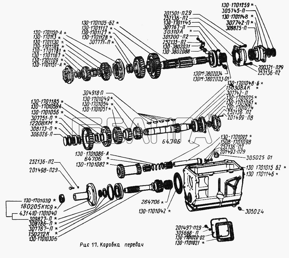 ЗИЛ ЗИЛ 431410 (130) Схема Коробка передач-32 banga.ua