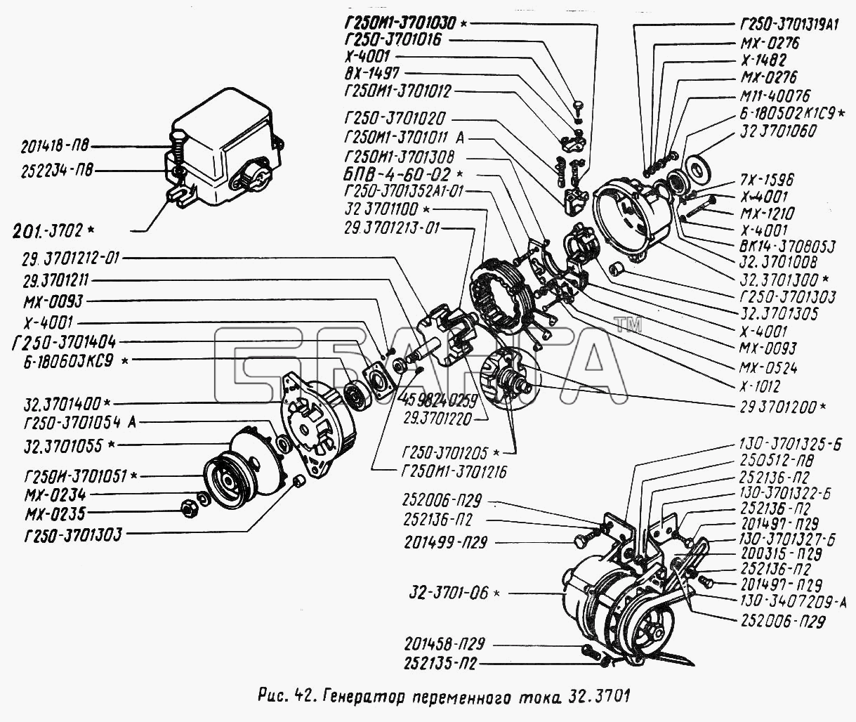 ЗИЛ ЗИЛ 431410 (130) Схема Генератор переменного тока 32.3701-62