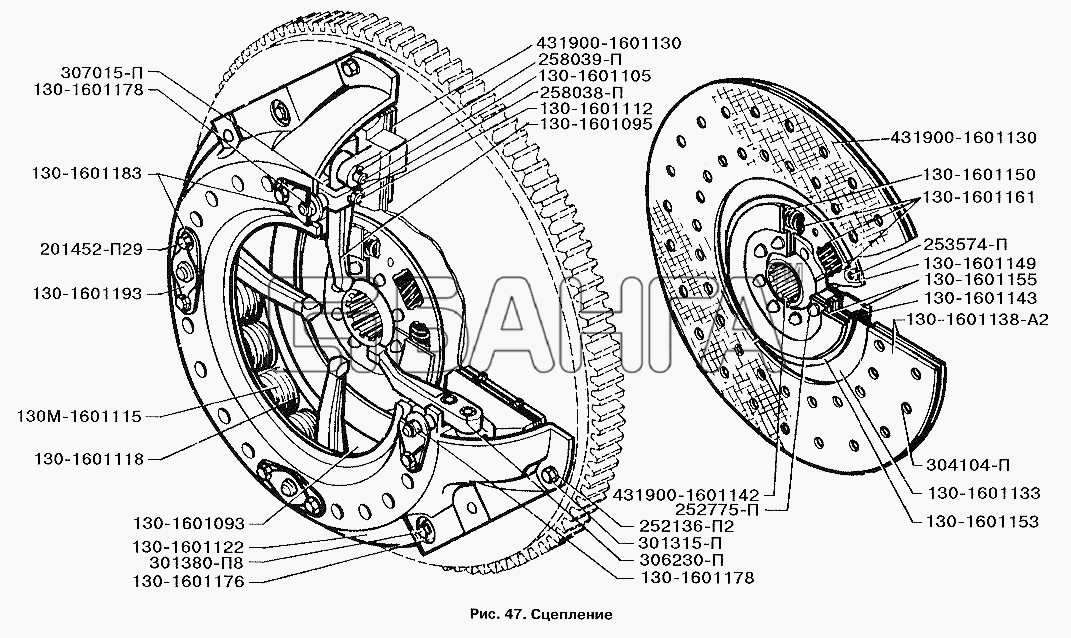 ЗИЛ ЗИЛ-3250 Схема Сцепление-51 banga.ua