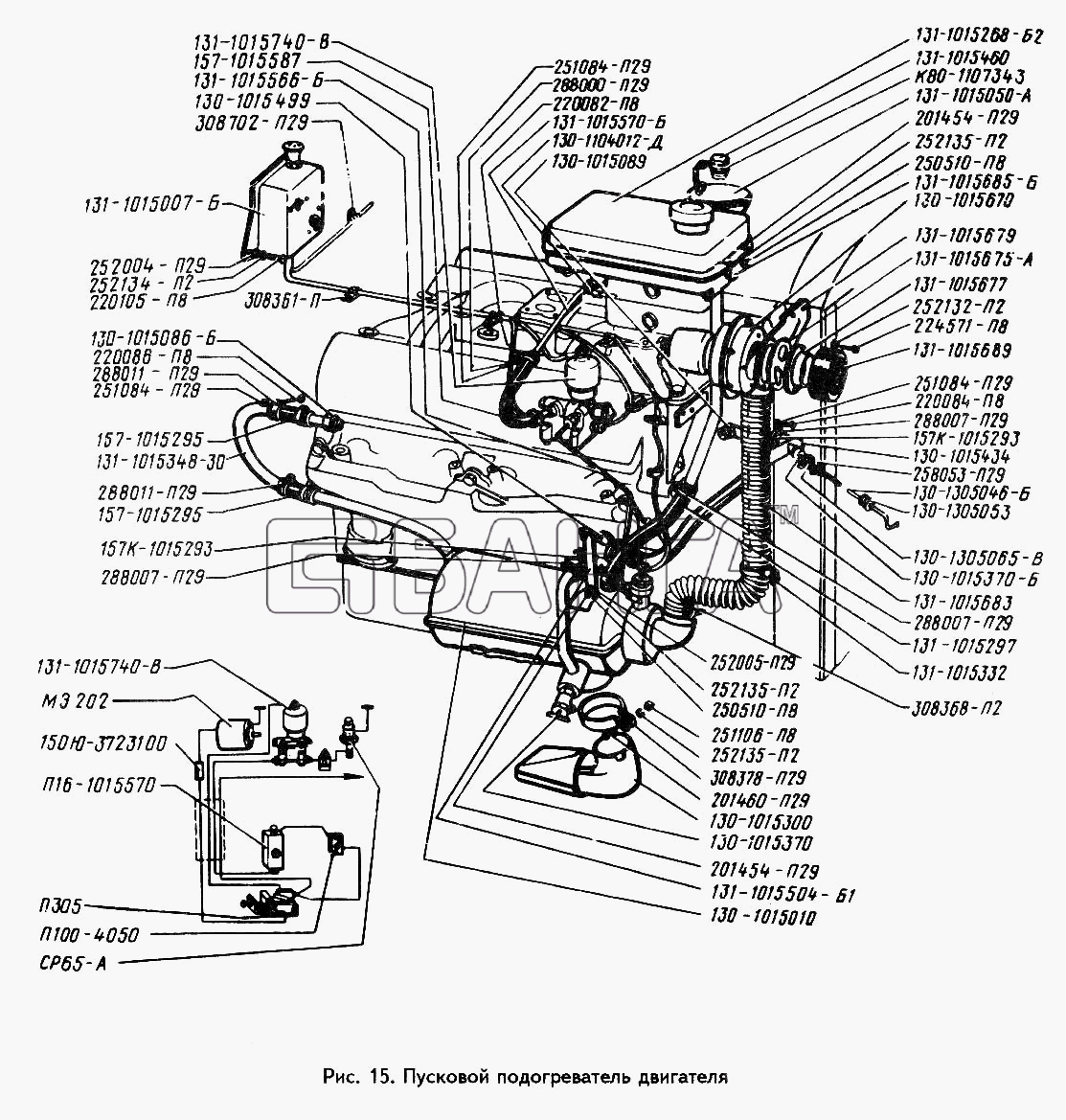 ЗИЛ ЗИЛ 442160 Схема Пусковой подогреватель двигателя banga.ua