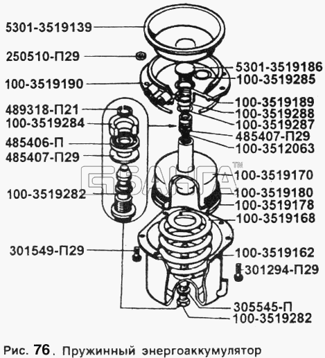 ЗИЛ ЗИЛ 5301 Схема Пружинный энергоаккумулятор-126 banga.ua