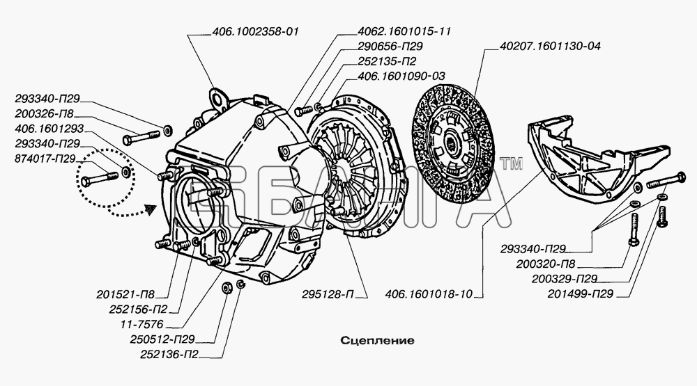 ЗМЗ ЗМЗ-40524.10 (Евро 3) Схема Сцепление-18 banga.ua