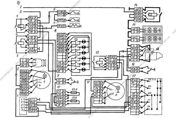 Электрические схемы системы пуска двигателя КамАЗ-5320