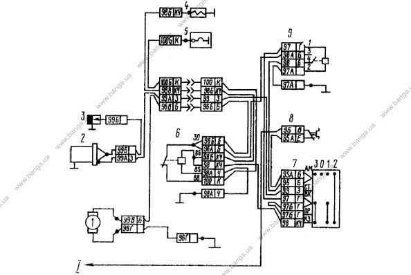 Электрическая схема системы предпускового подогревателя КамАЗ-5320, -55102