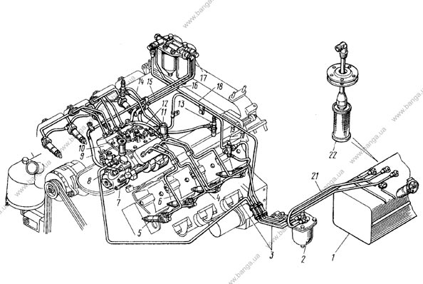 Схема питания двигателя топливом КамАЗ-5320, -55102, -55111