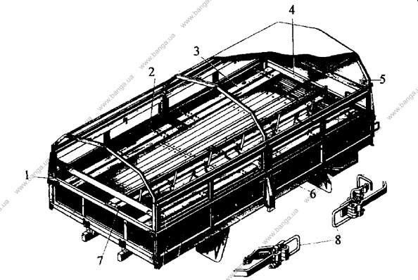  Платформа полноприводного автомобиля-тягача КАМАЗ (43101,43114,4326)