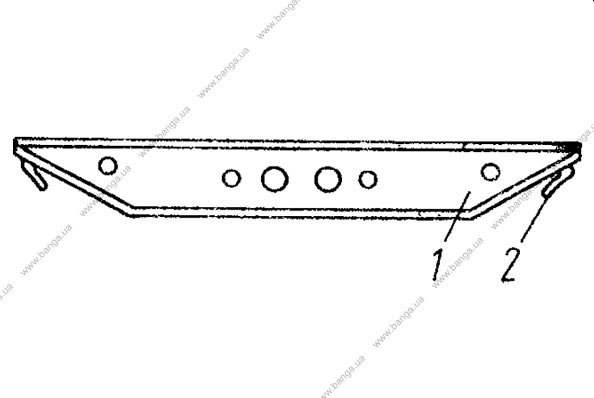 Расположение обвязочных крюков на поперечной балке КамАЗ-5320, -55102, -55111, -53212