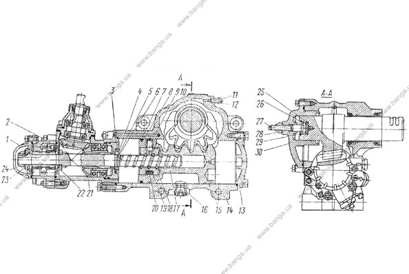 Рулевой механизм со встроенным гидроусилителем КамАЗ-5320, -55102, -55111