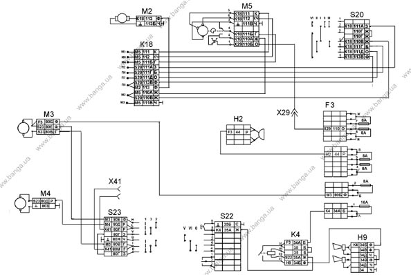 Функциональная схема контрольно-измерительных приборов КамАЗ-5320, -55102, -55111