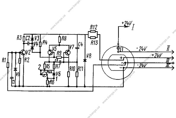 Принципиальная электрическая схема электронного тахометра КамАЗ-5320, -55102, -55111, -53212