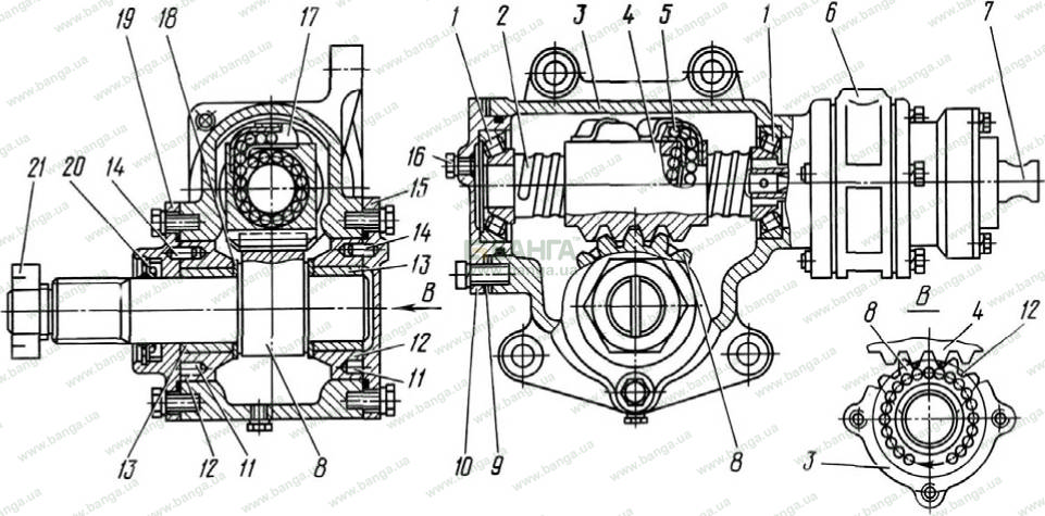 Рулевой механизм  КрАЗ-65055, КрАЗ-65053, КрАЗ-64431