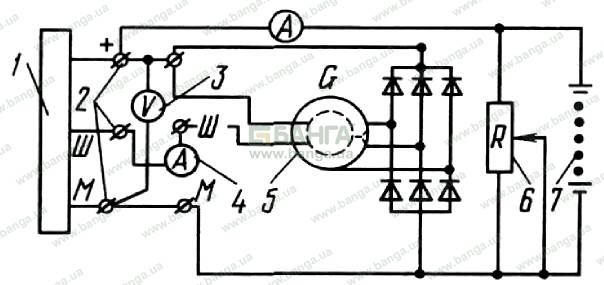 Схема для проверки уровня настройки регулятора напряжения КрАЗ-6510, КрАЗ-65101