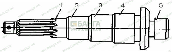 Расположение шеек первичного вала раздаточной коробки КрАЗ-6510, КрАЗ-65101