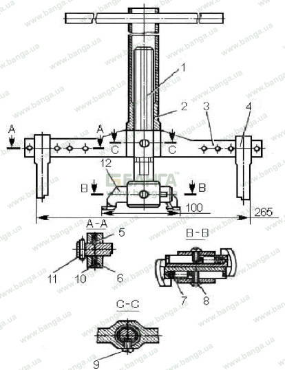 Съемник для выпрессовки наружных колец подшипника из картера КрАЗ-6510, КрАЗ-65101