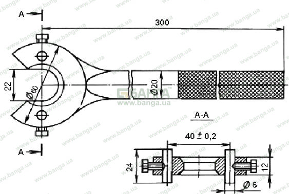 Ключ для подтяжки гайки амортизатора КрАЗ-6510, КрАЗ-65101