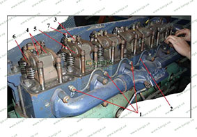 Снятие коромысел клапанов и пароотводящей трубки WP12 EVRO IV