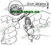 Проверка зазора между электродами свечи ГАЗ-3309 и ГАЗ-3307
