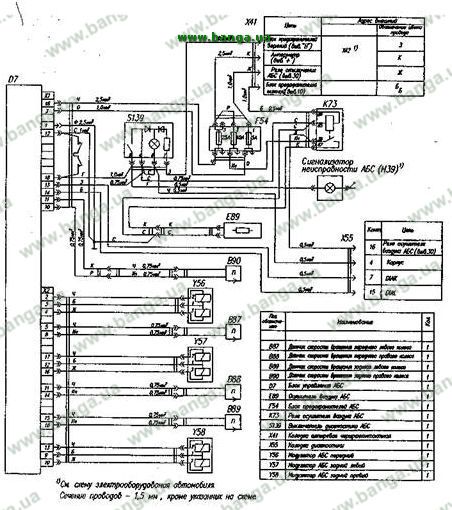 Электрическая схема антиблокировочной системы тормозов ГАЗ-3308 и ГАЗ 33081 