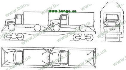 Схема погрузки автомобилей на железнодорожную платформу ГАЗ-3308 и ГАЗ-33081