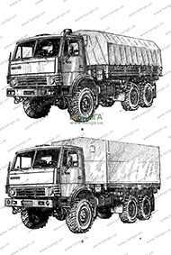 Автомобиль КамАЗ-4310 (а) и автомобиль КамАЗ-43105 (б)