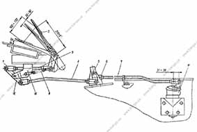 Привод двухсекционного тормозного крана КамАЗ 6x6 