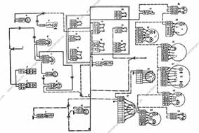 Схема системы внутреннего освещения КамАЗ 6x6 