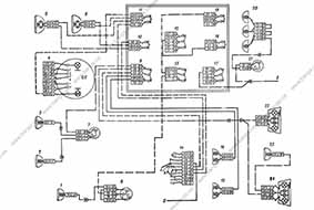Схема системы наружного освещения КамАЗ 6x6 