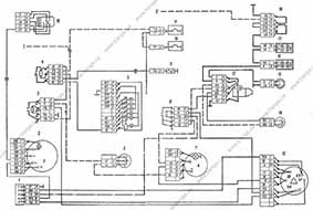 Схема системы пуска двигателя и электрофакельного устройства (ЭФУ) КамАЗ 6x6 