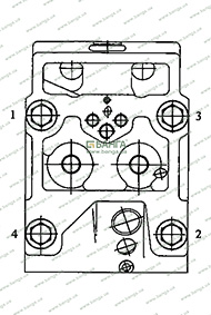 Последовательность затяжки болтов крепления головки цилиндра КамАЗ-740