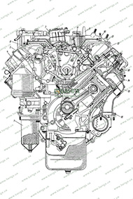 Поперечный разрез двигателя КамАЗ-740 