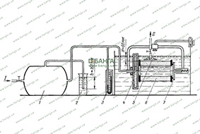  Схема установки для проверки фильтрующего элемента опрессовкой сжатым воздухом в воде