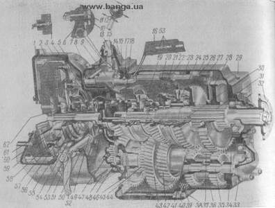 Сцепление и коробка передач КрАЗ-219, КрАЗ-221, КрАЗ-222, КрАЗ-214