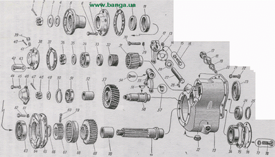 Детали привода переднего ведущего моста КрАЗ-219, КрАЗ-221, КрАЗ-222, КрАЗ-214
