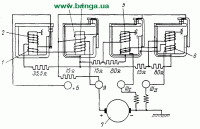 Электрическая схема реле-регулятора РР8 (РР23-Б) КрАЗ-219, КрАЗ-221, КрАЗ-222, КрАЗ-214