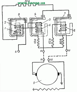 Электрическая схема реле-регулятора РР107 КрАЗ-219, КрАЗ-221, КрАЗ-222, КрАЗ-214