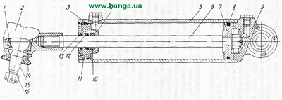 Силовой цилиндр рулевого усилителя КрАЗ-65055, КрАЗ-65053, КрАЗ-64431