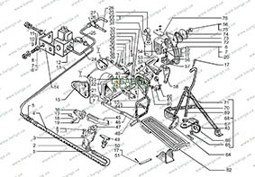 Привод управления подачей топлива и остановом двигателя противоугонным устройством КрАЗ-7133 С4, КрАЗ-7133 Н4