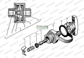 Клапан контрольного вывода и клапан обрыва КрАЗ-5133 ВЕ