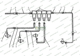 Схема воздухоприводов управления коробкой отбора мощности Каталог КрАЗ-5233ВЕ-016, КрАЗ-5233НЕ-160