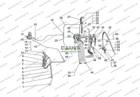 Привод управления подачей топлива и остановом двигателя противоугонным устройством Каталог КрАЗ-5233ВЕ-016, КрАЗ-5233НЕ-160