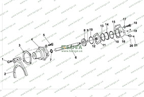 Комплект воздушного цилиндра передач дополнительной коробки Каталог КрАЗ-5401Н2, КрАЗ-5401С2