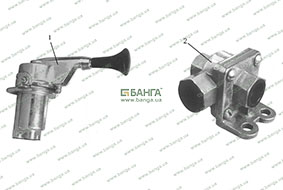 Кран тормозной обратного действия с ручным управлением клапан двухмагистральный Каталог КрАЗ-5401Н2, КрАЗ-5401С2