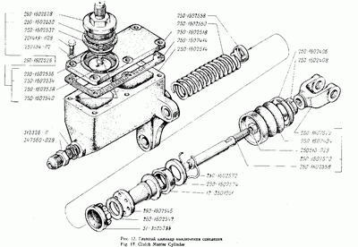 Главный цилиндр выключения сцепления КРАЗ-260
