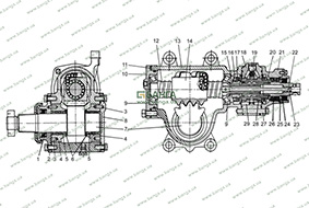 Рулевой механизм с распределителем рулевого усилителя КрАЗ-5233ВЕ, КрАЗ-5233НЕ 