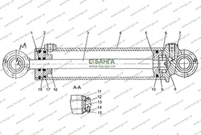 Силовой цилиндр рулевого усилителя КрАЗ-5233ВЕ, КрАЗ-5233НЕ 