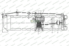 Схема прокладки троса лебедки вперед КрАЗ-5233ВЕ, КрАЗ-5233НЕ 