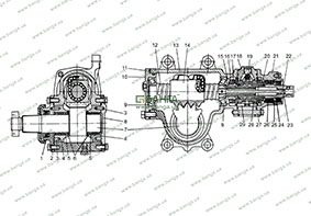 Рульовий механізм з розподілювачем рульового підсилювача КрАЗ-5233НЕ 